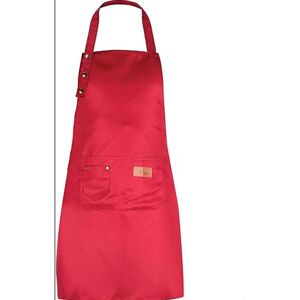 LINGHHANG Kitchen Apron for Men and Women with Pockets - Fits Large Size - Water Resistant, Red LINGHHANG Kitchen Apron for Men and Women with Pockets - Fits Large Size - Water Resistant, Red