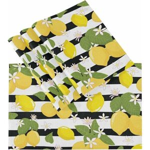 ROSE Lemon Rectangle Heat Resistant Placemats 12 x 18 Set of 4 ROSE Lemon Rectangle Heat Resistant Placemats 12 x 18 Set of 4