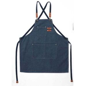(Navy Blue) Men's Kitchen Apron, Canvas Apron with 3 Pockets, Waterproof and Adjustable, for BBQ, Restaurant, Garden, Carpentry, 78 x 68cm (Navy Blue) Men's Kitchen Apron, Canvas Apron with 3 Pockets, Waterproof and Adjustable, for BBQ, Restaurant, Garden, Carpentry, 78 x 68cm