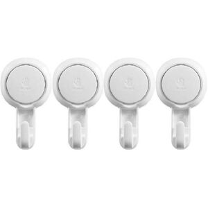 SJQKA New Heavy Duty Plastic Suction Cup Wall Hooks (Pack of 4) for Hanging Towels, Bathrobes, Wreaths, Coats, Tea Towels and Bathroom Utensils, 5kg, White SJQKA New Heavy Duty Plastic Suction Cup Wall Hooks (Pack of 4) for Hanging Towels, Bathrobes, Wreaths, Coats, Tea Towels and Bathroom Utensils, 5kg, White