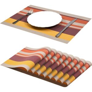 TEHTUY Non-Slip Washable PVC Placemats, Heat Resistant, Red TEHTUY Non-Slip Washable PVC Placemats, Heat Resistant, Red