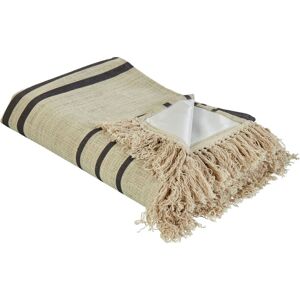 Beliani - Outdoor Picnic Blanket with Strap Woven Striped Pattern 200 x 200 cm Beige Bhong Beliani - Outdoor Picnic Blanket with Strap Woven Striped Pattern 200 x 200 cm Beige Bhong