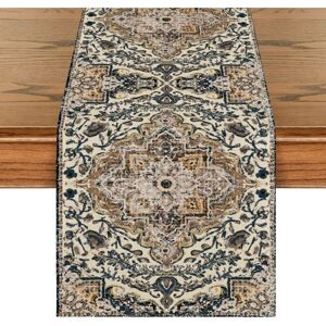TORMATOR PCS Bohemian style table runner, dark blue, rustic bohemian style, farmhouse, magical, home decor, holiday, party, 33 x 183 cm TORMATOR PCS Bohemian style table runner, dark blue, rustic bohemian style, farmhouse, magical, home decor, holiday, party, 33 x 183 cm
