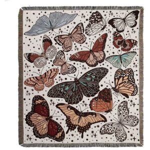 Piece 160x130cm Knitted Butterfly Throw Blanket Decorated with Fringes, Bohemian Style, Simple, Soft, Comfortable, Warmth for Sofa, Couch, Chair, Piece 160x130cm Knitted Butterfly Throw Blanket Decorated with Fringes, Bohemian Style, Simple, Soft, Comfortable, Warmth for Sofa, Couch, Chair,