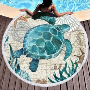 ODIPIE Piece round microfiber beach towel for beach blanket, bath towel, yoga mat, camping blanket, picnic blanket, 150 cm ODIPIE Piece round microfiber beach towel for beach blanket, bath towel, yoga mat, camping blanket, picnic blanket, 150 cm