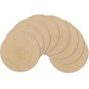 MCBOSON Placemat, Set of 6, Khaki 38x38cm Round Braided Washable Placemats Heat Resistant for Dining Table MCBOSON Placemat, Set of 6, Khaki 38x38cm Round Braided Washable Placemats Heat Resistant for Dining Table