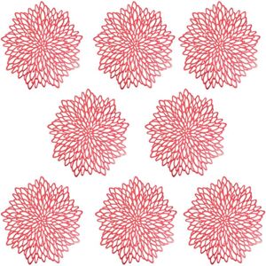 Tinor - Placemats, pvc Set of 8 Placemats Washable Decor Placemats Heat Resistant Hollow Insulation Coaster Mats Heavy Duty pvc Placemats, Red Tinor - Placemats, pvc Set of 8 Placemats Washable Decor Placemats Heat Resistant Hollow Insulation Coaster Mats Heavy Duty pvc Placemats, Red