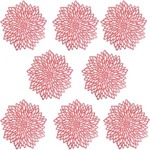 Memkey - Placemats, pvc Placemats, Set of 8, Washable Decor Table Mats, Heat Resistant Hollow Insulating Coasters, Heavy Duty pvc Table Mat, Red Memkey - Placemats, pvc Placemats, Set of 8, Washable Decor Table Mats, Heat Resistant Hollow Insulating Coasters, Heavy Duty pvc Table Mat, Red