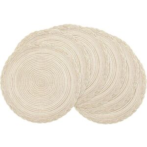 TEHTUY Placemats, Set of 6 Heat-Resistant Braided Placemats, Round Placemats (Round, Cream) TEHTUY Placemats, Set of 6 Heat-Resistant Braided Placemats, Round Placemats (Round, Cream)