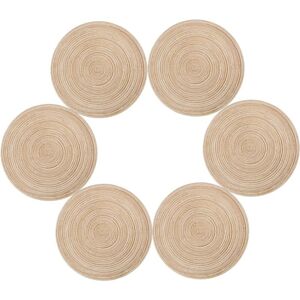 Memkey - Placemats, Set of 6 Placemats, pp, Braided, Washable, Heat Resistant, Non-Slip, Round Placemat 35 x 35 cm (Round, Ivory) Memkey - Placemats, Set of 6 Placemats, pp, Braided, Washable, Heat Resistant, Non-Slip, Round Placemat 35 x 35 cm (Round, Ivory)