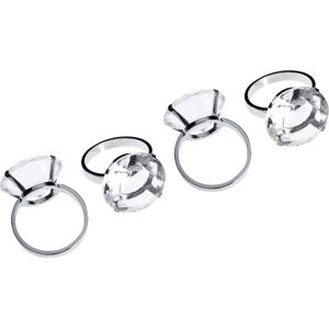 Premier Housewares Clear Diamante Napkin Rings - Set of 4 Premier Housewares Clear Diamante Napkin Rings - Set of 4