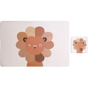 Premier Housewares - Placemats And Coaster Rectangle lion Sets 2 Leather Table Mats And Coasters Set Contemporary Safari Coasters Durable Printed Premier Housewares - Placemats And Coaster Rectangle lion Sets 2 Leather Table Mats And Coasters Set Contemporary Safari Coasters Durable Printed