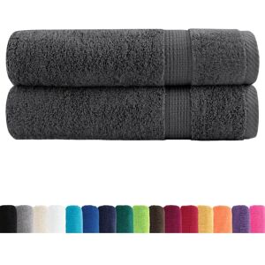 Premium Bath Towels SOLUND 2pcs Anthracite 100x150cm 600gsm vidaXL Premium Bath Towels SOLUND 2pcs Anthracite 100x150cm 600gsm vidaXL