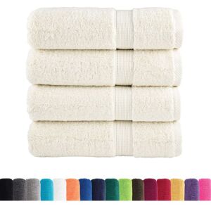 vidaXL Premium Towels SOLUND 4 pcs Cream White - Towels vidaXL Premium Towels SOLUND 4 pcs Cream White - Towels