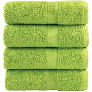 vidaXL Premium Guest Towels SOLUND 4 pcs Apple Green - Guest Towels vidaXL Premium Guest Towels SOLUND 4 pcs Apple Green - Guest Towels