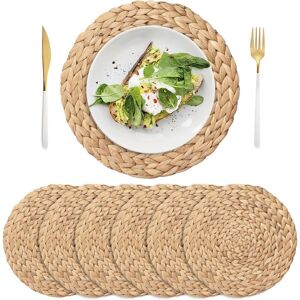 Readcly - Round Placemat, Non-Slip Placemat, Water Hyacinth Placemat, Wicker Placemat, Large Hand-woven Placemat(11.8 Inches) Readcly - Round Placemat, Non-Slip Placemat, Water Hyacinth Placemat, Wicker Placemat, Large Hand-woven Placemat(11.8 Inches)