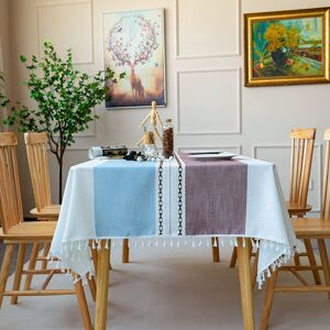 Csparkv - Rectangular Tablecloth Country Chic Table Cloth Linen Cotton Table Cloth Cover 140x180 cm Tablecloth Rectangle for Kitchen Table Decoration Csparkv - Rectangular Tablecloth Country Chic Table Cloth Linen Cotton Table Cloth Cover 140x180 cm Tablecloth Rectangle for Kitchen Table Decoration