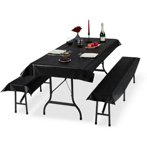 Relaxdays - Beer Tent Set of 3, Tablecloth 250x100 cm, 2 Bench Pads, Washable, Simple, Waterproof, Various Colours Relaxdays - Beer Tent Set of 3, Tablecloth 250x100 cm, 2 Bench Pads, Washable, Simple, Waterproof, Various Colours