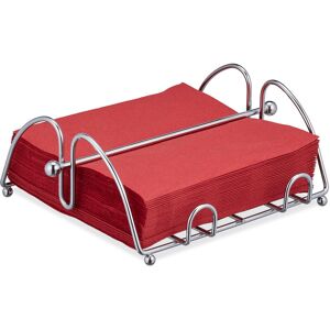Napkin Holder with Weighted Bar, For 33x33 cm Napkins, Kitchen & Restaurant Serviette Dispenser, Metal, Silver - Relaxdays Napkin Holder with Weighted Bar, For 33x33 cm Napkins, Kitchen & Restaurant Serviette Dispenser, Metal, Silver - Relaxdays