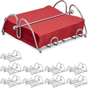 Set of 10 Relaxdays Napkin Holders with Weighted Bar, For 33x33 cm Napkins, Kitchen Serviette Dispenser, Metal, Silver Set of 10 Relaxdays Napkin Holders with Weighted Bar, For 33x33 cm Napkins, Kitchen Serviette Dispenser, Metal, Silver