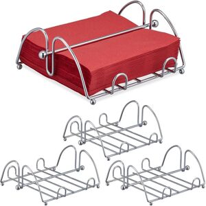 Set of 4 Relaxdays Napkin Holders with Weighted Bar, For 33x33 cm Napkins, Kitchen Serviette Dispenser, Metal, Silver Set of 4 Relaxdays Napkin Holders with Weighted Bar, For 33x33 cm Napkins, Kitchen Serviette Dispenser, Metal, Silver