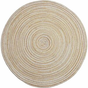 Odipie - Round placemats, set of 6 washable, heat-resistant placemats (beige) Odipie - Round placemats, set of 6 washable, heat-resistant placemats (beige)