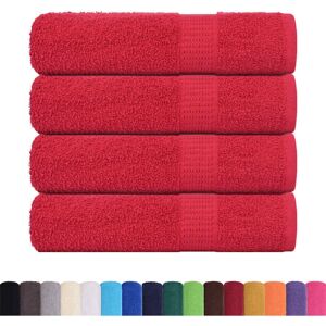 vidaXL Hand Towels 4 pcs Red 50x100 cm - Hand Towels vidaXL Hand Towels 4 pcs Red 50x100 cm - Hand Towels