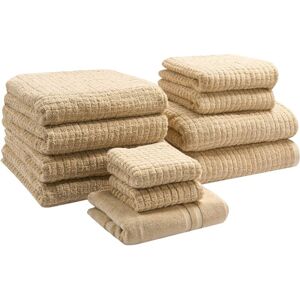 Beliani Atai - Cotton Low Twist Bath Towel Set Beige Beliani Atai - Cotton Low Twist Bath Towel Set Beige