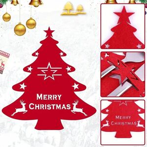 TEHTUY Set of 12 Christmas decorative felt placemats, utensil bags, red and green, for parties, dinners, kitchen TEHTUY Set of 12 Christmas decorative felt placemats, utensil bags, red and green, for parties, dinners, kitchen