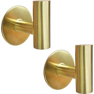 Longziming - Set of 2 Gold Stainless Steel Adhesive Hooks for Towels, Bathrobe, Hat, Sponges, Keys - Kitchen Door, Bedroom, Bathroom (Gold) Longziming - Set of 2 Gold Stainless Steel Adhesive Hooks for Towels, Bathrobe, Hat, Sponges, Keys - Kitchen Door, Bedroom, Bathroom (Gold)