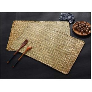 SNQ Set of 4 natural seagrass placemats, 43 x 30 cm, rectangular woven rattan placemats, placemats for dining/coffee table - RAPANDA SNQ Set of 4 natural seagrass placemats, 43 x 30 cm, rectangular woven rattan placemats, placemats for dining/coffee table - RAPANDA