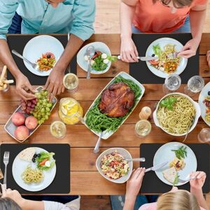 WOIYIC Set of 4 Placemats, Waterproof Washable Placemats 42 × 30cm Kitchen Dining Room PVC Non-Slip Heat Resistant Placemat, Pink WOIYIC Set of 4 Placemats, Waterproof Washable Placemats 42 × 30cm Kitchen Dining Room PVC Non-Slip Heat Resistant Placemat, Pink