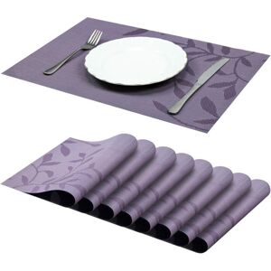 TEHTUY Set of 8 Non-Slip, Washable, Heat-Resistant PVC Placemats for Dining Table, Purple, 45×30 cm TEHTUY Set of 8 Non-Slip, Washable, Heat-Resistant PVC Placemats for Dining Table, Purple, 45×30 cm
