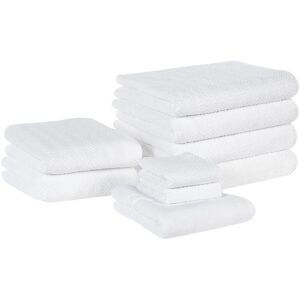 Beliani White Cotton Terry 9-Piece Towel Set - Bath & Guest Towels Beliani White Cotton Terry 9-Piece Towel Set - Bath & Guest Towels