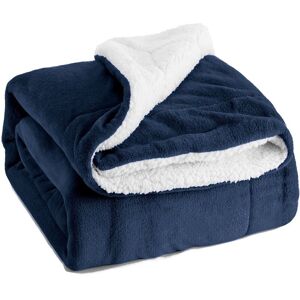 Memkey - Plaid Sherpa Fleece Blanket 130x160 Navy Blue Single Bed Blanket Furry Sofa Throw Reversible Sofa Cover Small Thick Warm Soft Plush Sofa Memkey - Plaid Sherpa Fleece Blanket 130x160 Navy Blue Single Bed Blanket Furry Sofa Throw Reversible Sofa Cover Small Thick Warm Soft Plush Sofa