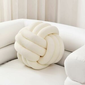 Dewdat - Soft Knot Ball Pillow, Home Decor Round Pillow Cushion Plush Pillow (10.6 Inches, Ivory) Dewdat - Soft Knot Ball Pillow, Home Decor Round Pillow Cushion Plush Pillow (10.6 Inches, Ivory)