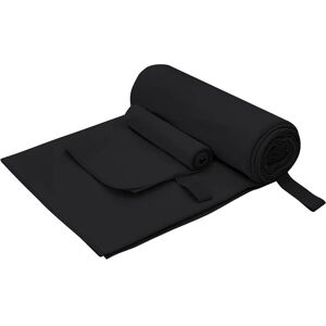Sports Towel Set 2 pcs Black Fabric vidaXL Sports Towel Set 2 pcs Black Fabric vidaXL