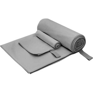 Sports Towel Set 2 pcs Dark grey Fabric vidaXL Sports Towel Set 2 pcs Dark grey Fabric vidaXL