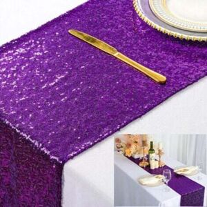 MCBOSON Table Runner Violet Sequin Table Runner 30 x 180CM Table covers for Party Runners Sequins Royal Violet Path of MCBOSON Table Runner Violet Sequin Table Runner 30 x 180CM Table covers for Party Runners Sequins Royal Violet Path of