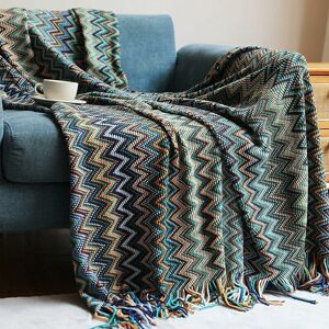Langray - Tribal Throw Blanket Large Size Plaid Sofa Throw Colorful Bohemian Decorative Blue,130 x 200CM Langray - Tribal Throw Blanket Large Size Plaid Sofa Throw Colorful Bohemian Decorative Blue,130 x 200CM