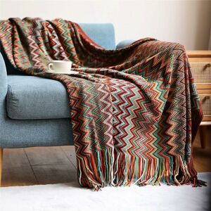 Kinarito - Tribal Throw Blanket Large Size Plaid Sofa Throw Colorful Decorative Bohemian Roung,130 x 200CM Kinarito - Tribal Throw Blanket Large Size Plaid Sofa Throw Colorful Decorative Bohemian Roung,130 x 200CM