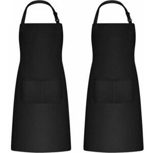 MCBOSON Two-piece kitchen apron for men and women, household apron tool holder with 2 pockets for grilling, black MCBOSON Two-piece kitchen apron for men and women, household apron tool holder with 2 pockets for grilling, black