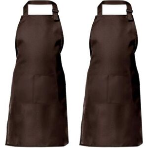 MCBOSON Two-piece kitchen apron for men and women, household tool apron with 2 pockets for grilling, coffee color MCBOSON Two-piece kitchen apron for men and women, household tool apron with 2 pockets for grilling, coffee color