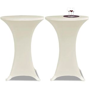 vidaXL 70cm Cream Stretch Table Cover Set of 2 vidaXL 70cm Cream Stretch Table Cover Set of 2
