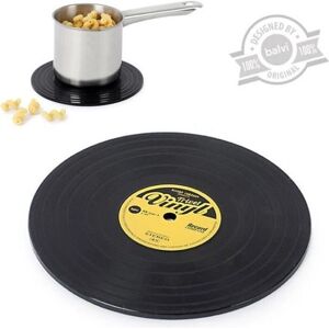 BALVI Vinyl Record Pot Coasters - Black - Diameter 15 cm BALVI Vinyl Record Pot Coasters - Black - Diameter 15 cm