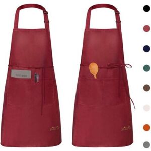 MCBOSON Waterproof Kitchen Aprons, Adjustable Apron with Pockets for Family Kitchen, Restaurant, Garden, BBQ, 2 Pack MCBOSON Waterproof Kitchen Aprons, Adjustable Apron with Pockets for Family Kitchen, Restaurant, Garden, BBQ, 2 Pack
