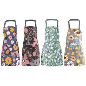 Linghhang - Women's Kitchen Apron, Adjustable Apron with Pockets, Waterproof Kitchen Apron, Odorless, No Pilling, Pretty Kitchen Apron 4 Pieces Linghhang - Women's Kitchen Apron, Adjustable Apron with Pockets, Waterproof Kitchen Apron, Odorless, No Pilling, Pretty Kitchen Apron 4 Pieces