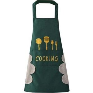 TEHTUY Women's Kitchen Apron (Green) with Hand Drying Pockets, Large Pocket, Hand Drying, Waterproof for Cooking and Baking TEHTUY Women's Kitchen Apron (Green) with Hand Drying Pockets, Large Pocket, Hand Drying, Waterproof for Cooking and Baking