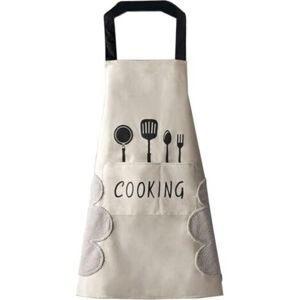 MCBOSON Women's Kitchen Apron (White) with hand-wiping pockets, large pocket, hand-wiping, waterproof for cooking and baking MCBOSON Women's Kitchen Apron (White) with hand-wiping pockets, large pocket, hand-wiping, waterproof for cooking and baking
