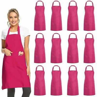 Hoopzi - 1 pack Plain Bib Aprons With 2 Pockets - Black Unisex Commercial Apron Bulk Hoopzi - 1 pack Plain Bib Aprons With 2 Pockets - Black Unisex Commercial Apron Bulk